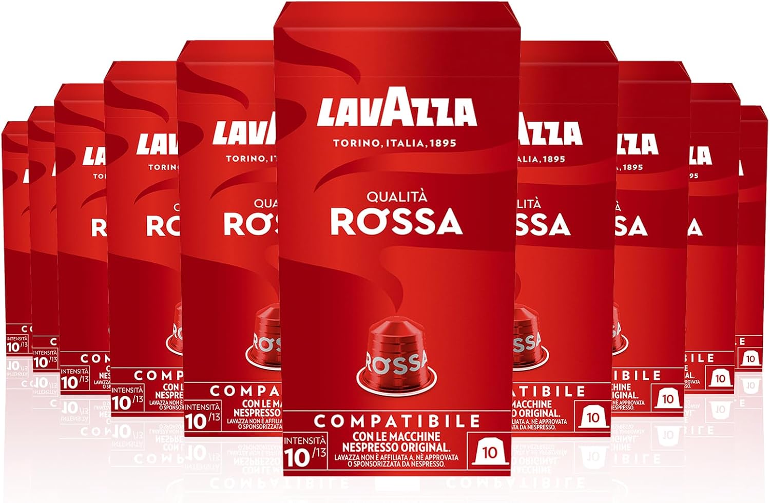 Lavazza, Qualità Rossa, 100 Aluminium Coffee Capsules Compatible with Nespresso...