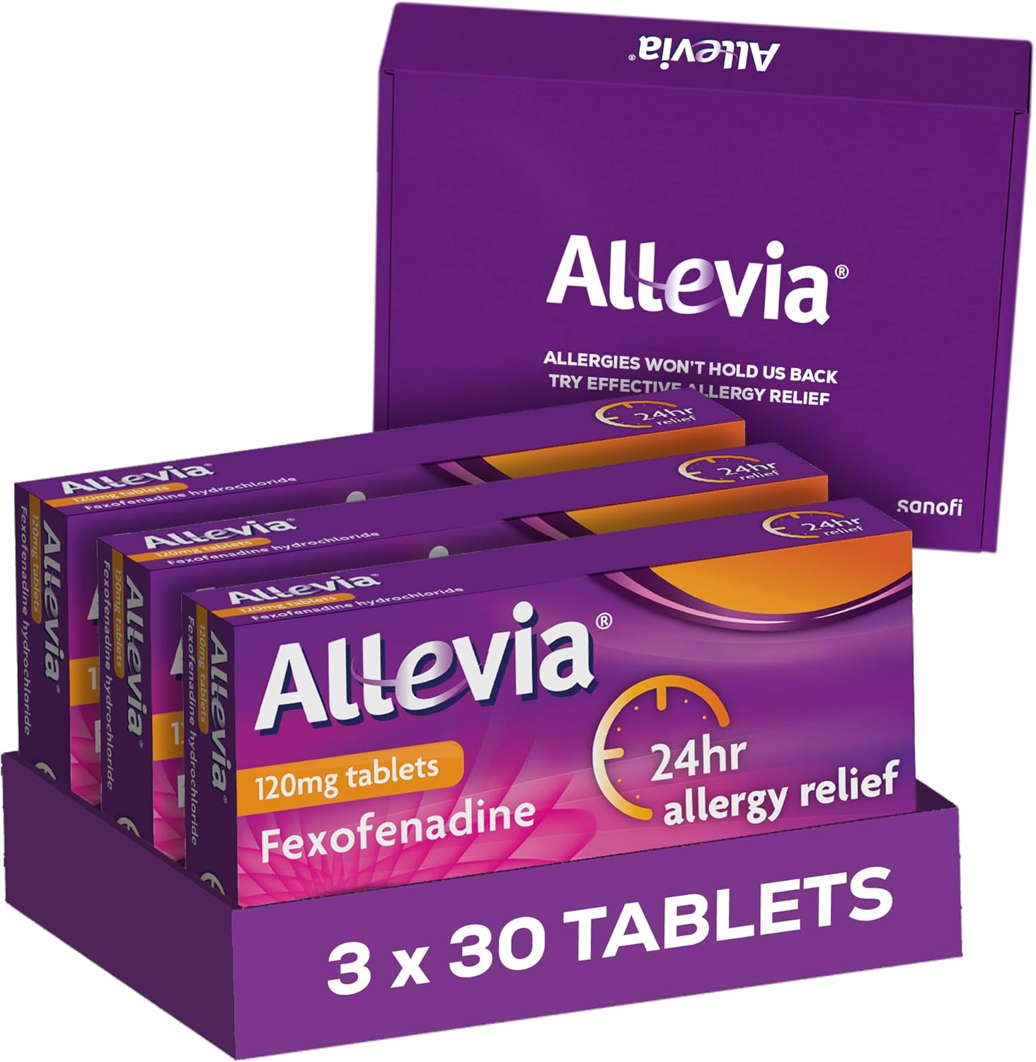 Allevia Allergy Tablets | Multipack 90 Tablets | 120mg Fexofenadine | 24hr Relie...
