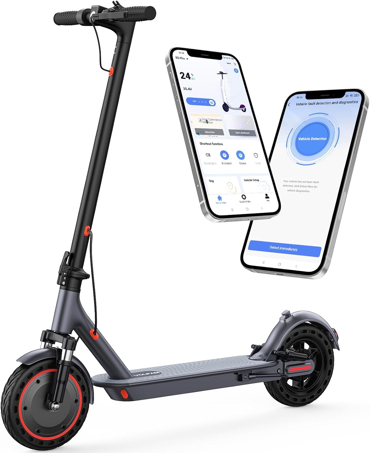 VOLPAM Electric Scooter, 350W/500W Powerful Motor, 8.5"/10" Solid Tires, 19/22Mp...