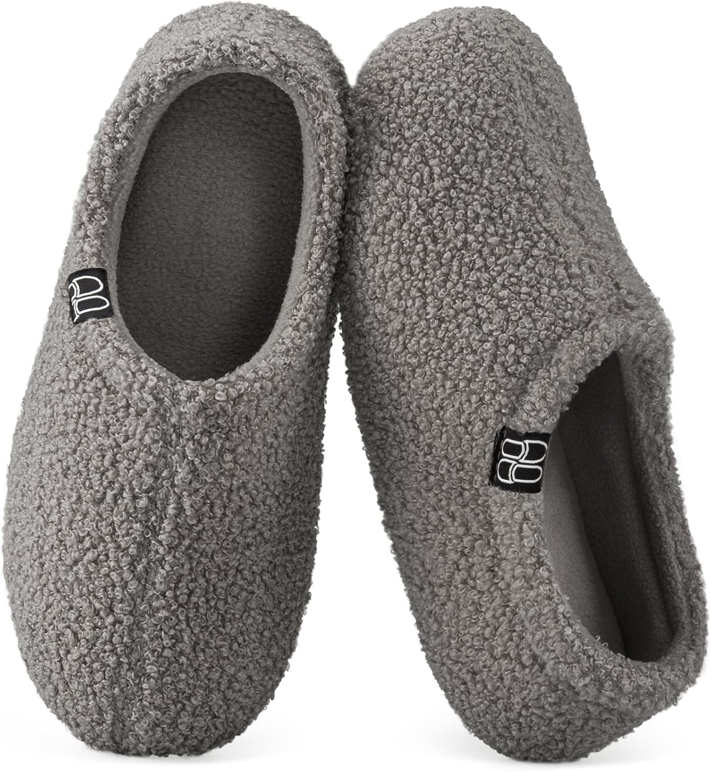 HomeTop Women's Fuzzy Curly Fur Memory Foam Loafer Slippers with Polar Fleece Li...