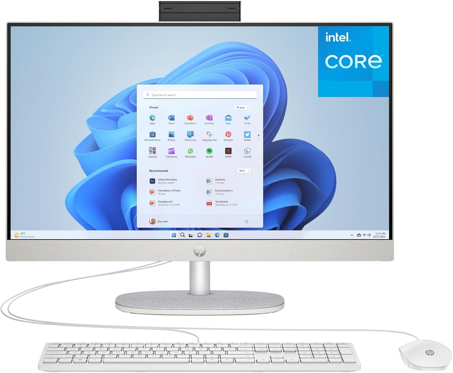 HP 24 Touchscreen All-in-One Desktop Computer for Home and School, Intel Process...