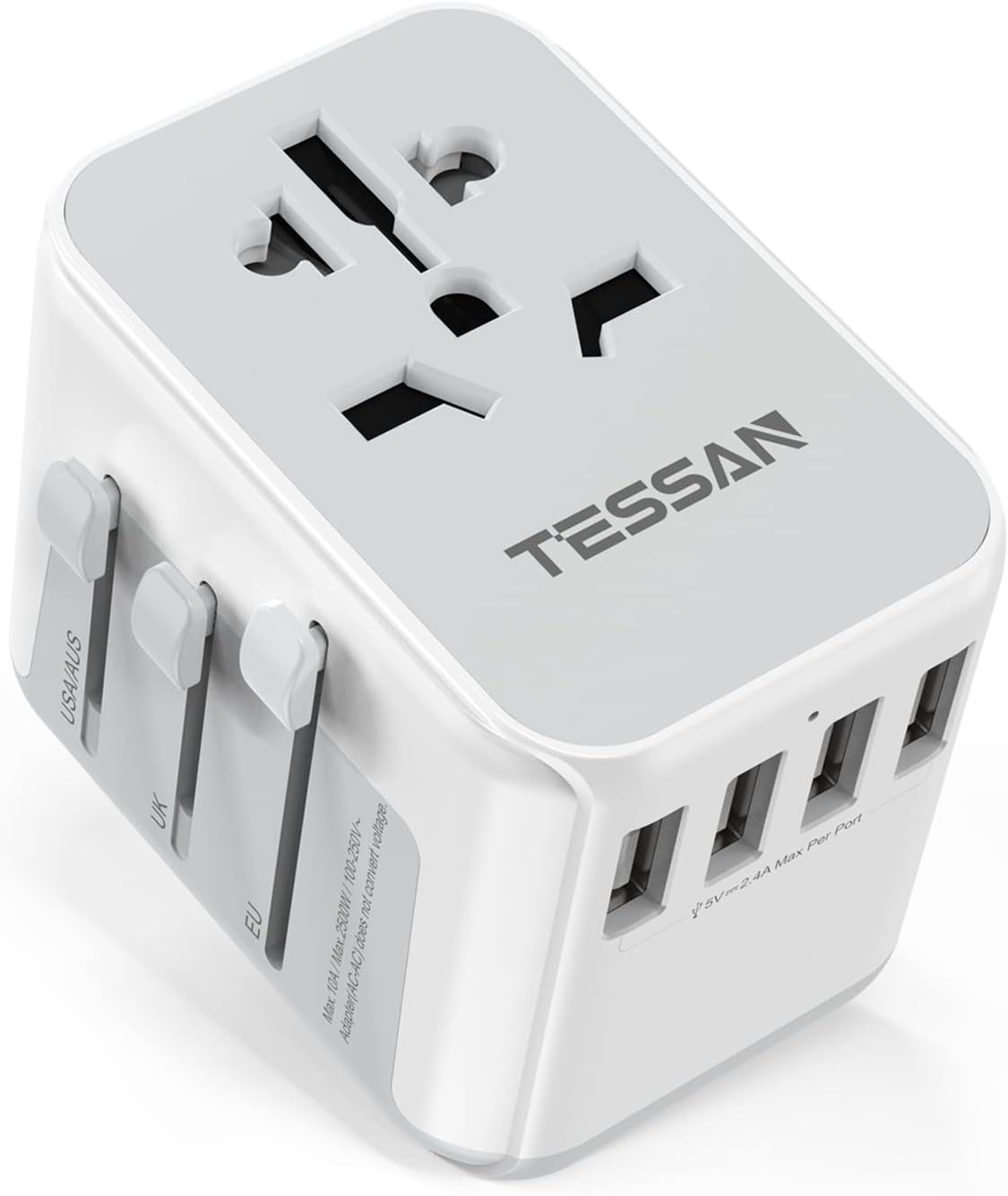 TESSAN Universal Travel Adapter Worldwide with 4 USB, International Travel Adapt...