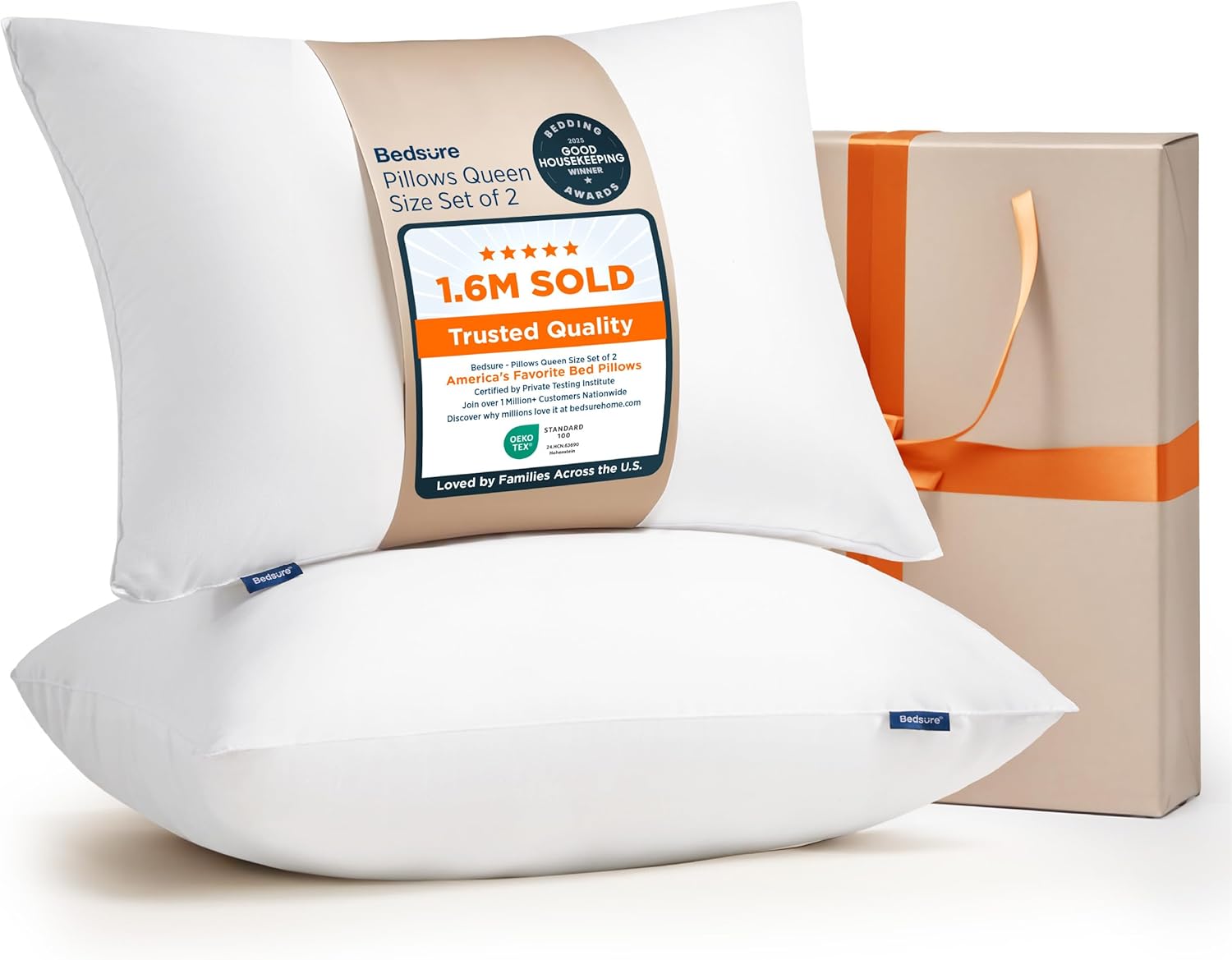 Bedsure Pillows Queen Size Set of 2 - Soft Bed Pillows for Sleeping 2 Pack, Fluf...