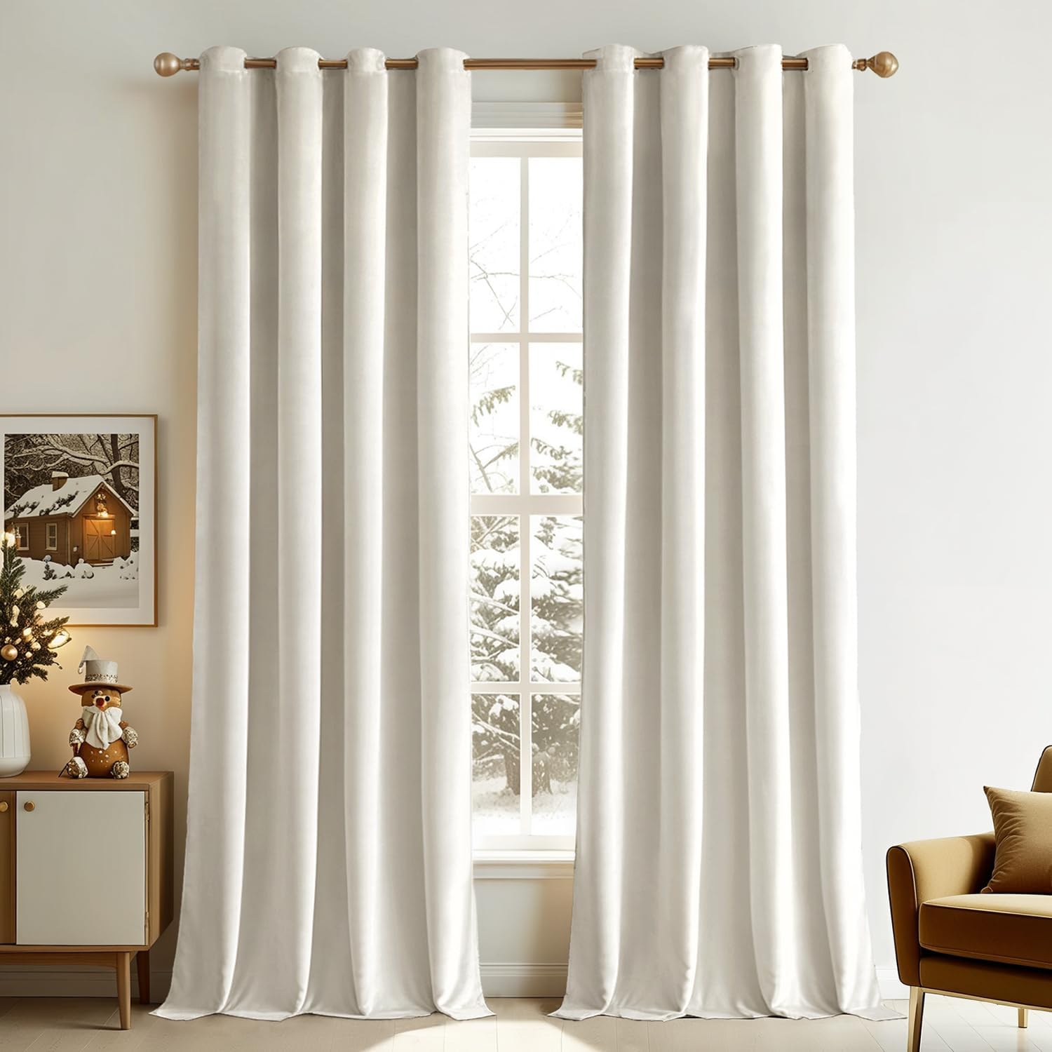 Unique MIULEE Velvet Curtains, Elegant Curtain Panes for Room, Special Blackout...