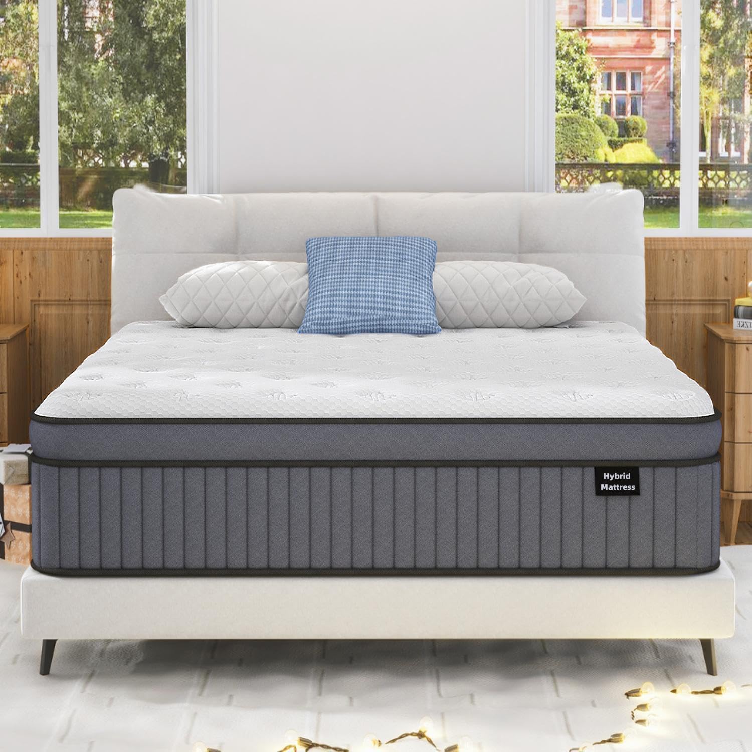 EEN EEN SLEEP 12 Inch King Size Mattress, Firm King Mattress in A Box, Hybrid Ma...