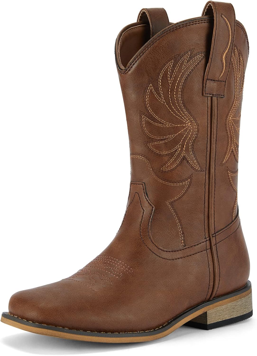 Rollda Kids Cowboy Boots for Boys Girls Western Square Toe Cowgirl Boots with Wa...