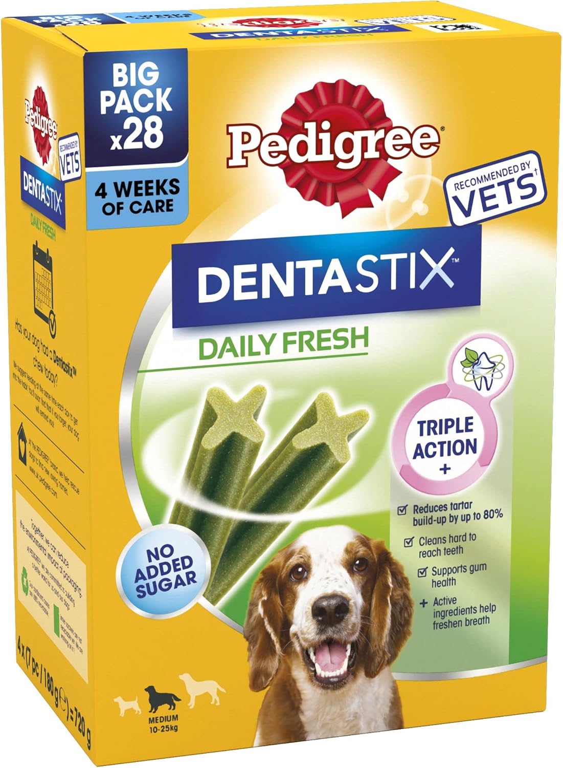 PEDIGREE DENTASTIX Fresh - Dental Dog Chews - Medium Dogs 10-25kg - 4 x 28 Stick...