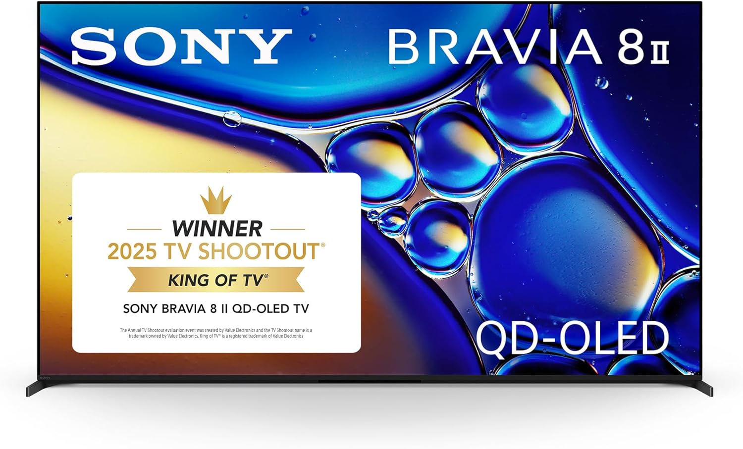 Sony BRAVIA 8 II 65 Inch TV, QD OLED, 4K Smart Google TV, XR Processor with AI T...
