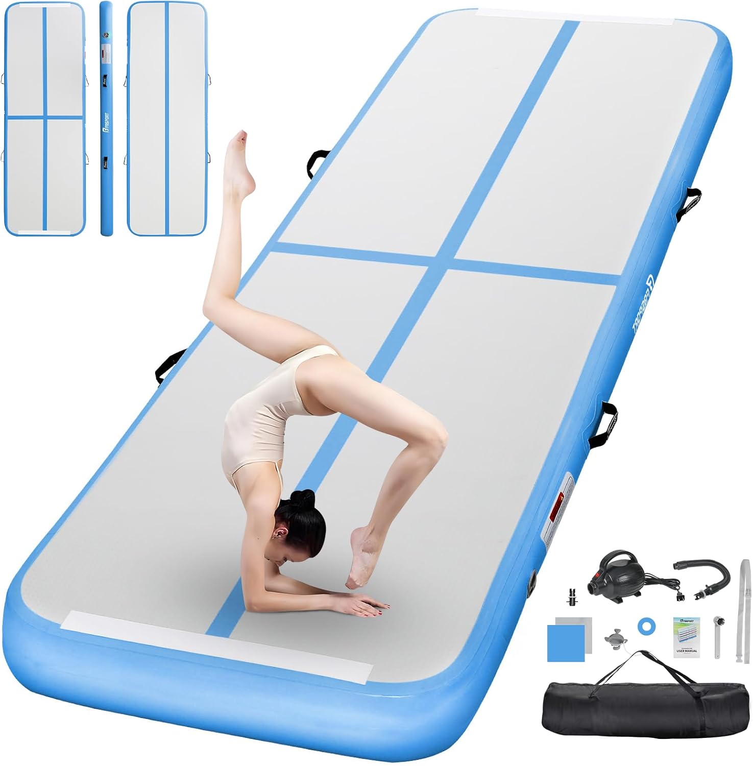 Top-Quality FBSPORT Inflatable Air Gymnastics Mat, Versatile Training Mats for H...
