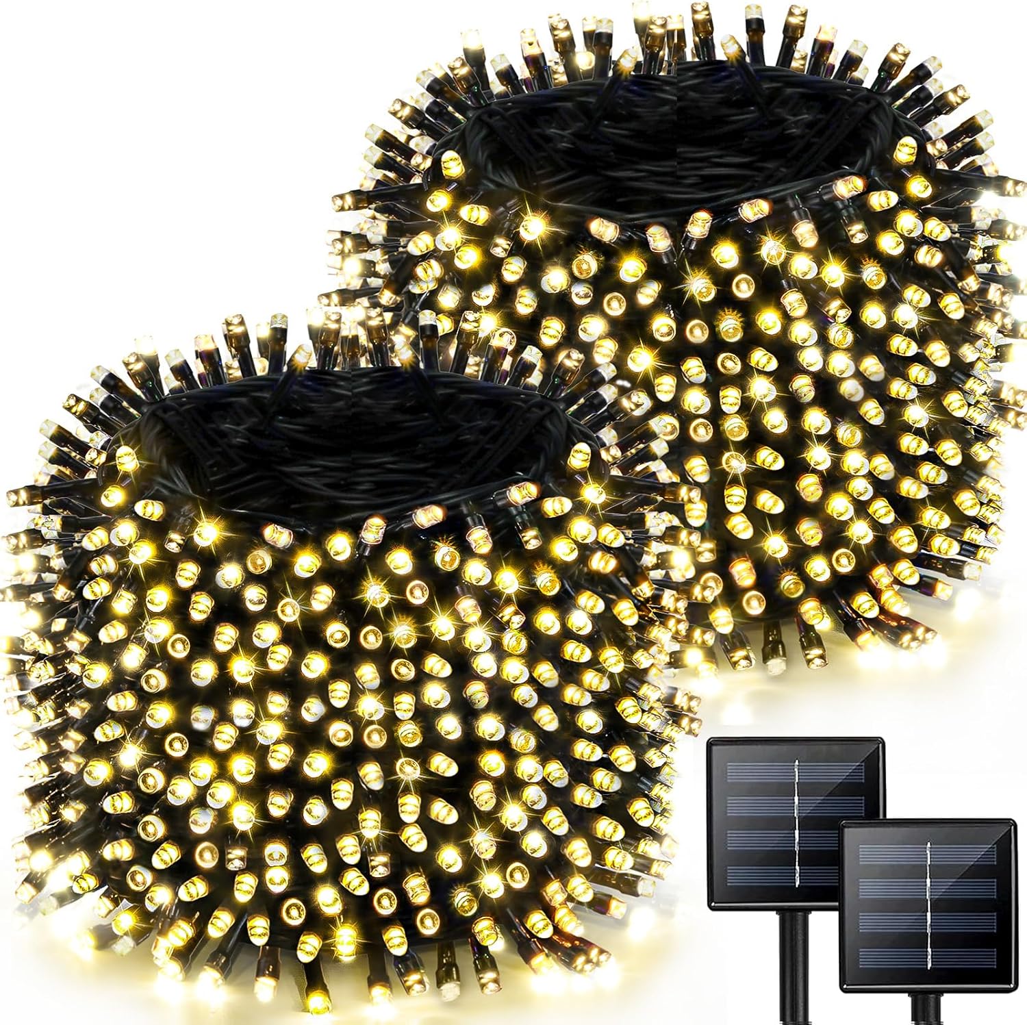 2 Pack 480 LED Solar String Lights for Outside, 170 FT Super Long Solar Chrismas...