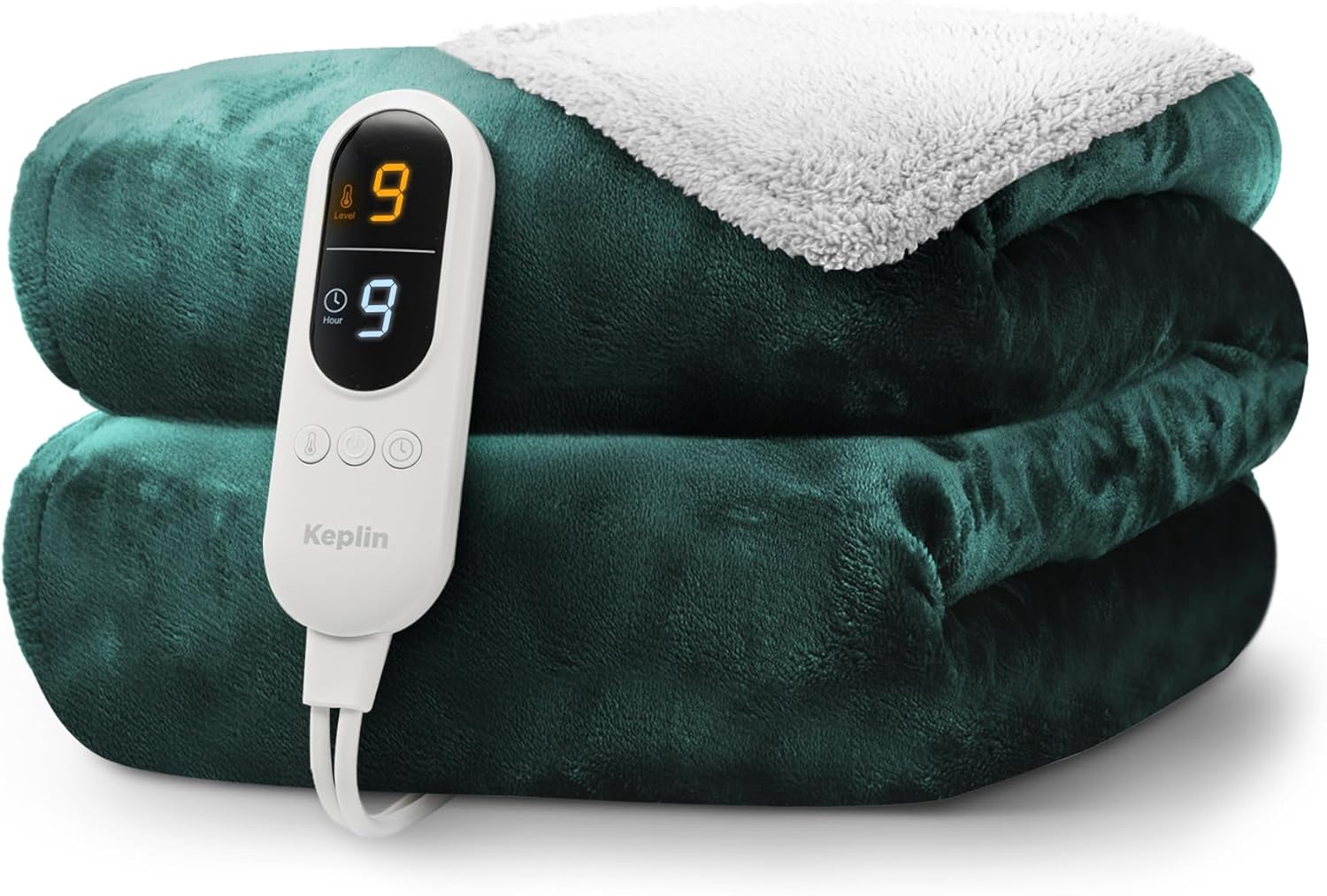 KEPLIN Large Electric Heated Throw Blanket - Blanket Throw for Bedspread - 9 Hea...