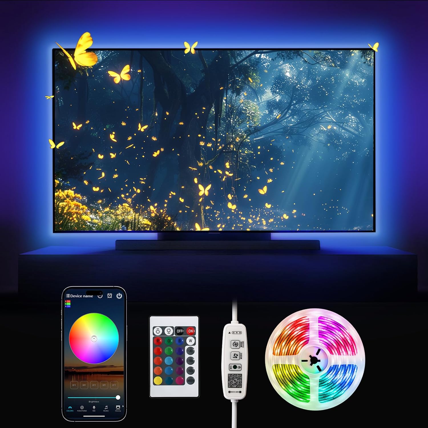 Special TV LED Lights, High-Quality USB RGB Music Sync LED Strip Lights For 32-6...