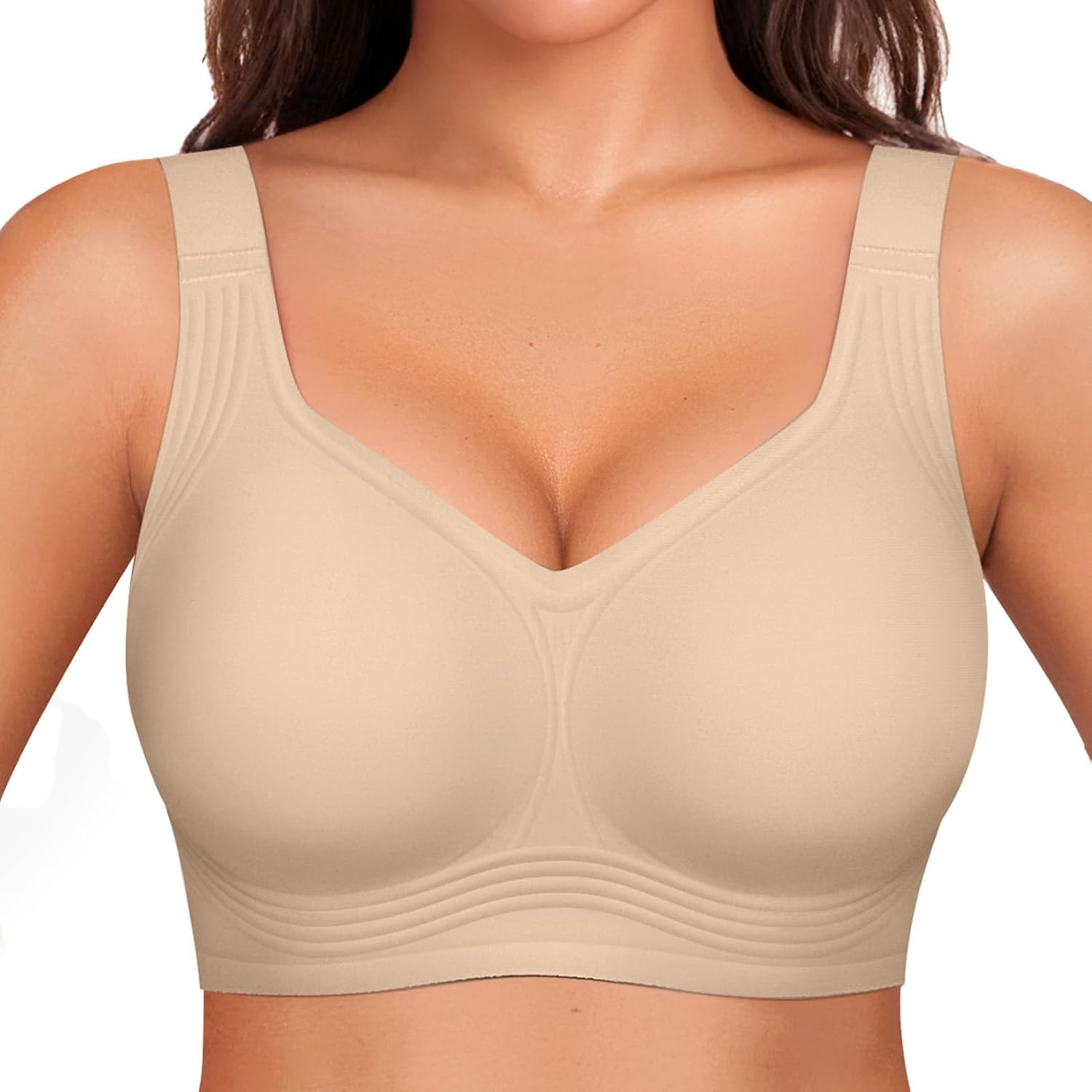 OEAK Womens Wireless Jelly Bra, Unique Plus Size Seamless Bra for Full Coverage,...