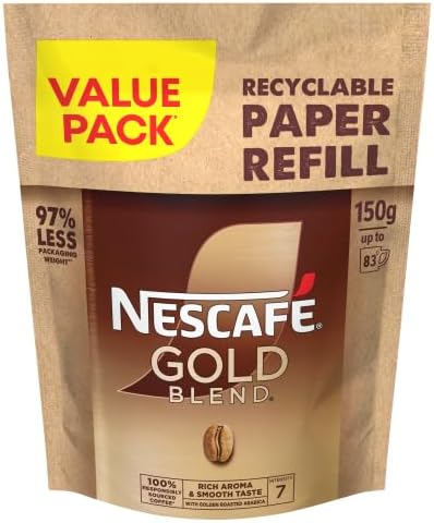 NESCAFÉ Gold Blend Refill 150g | 5 Packs | 416 Cups | Rich and Smooth Coffee | P...