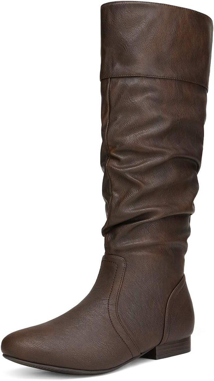 DREAM PAIRS Women's Knee High Pull On Fall Weather Winter Boots 6.5 Brown