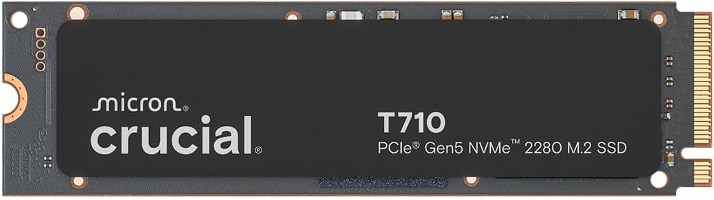 Crucial T710 2TB Gen5 NVMe SSD, Up to 14,500 MB/s, PCIe 5.0 M.2 2280, Internal S...
