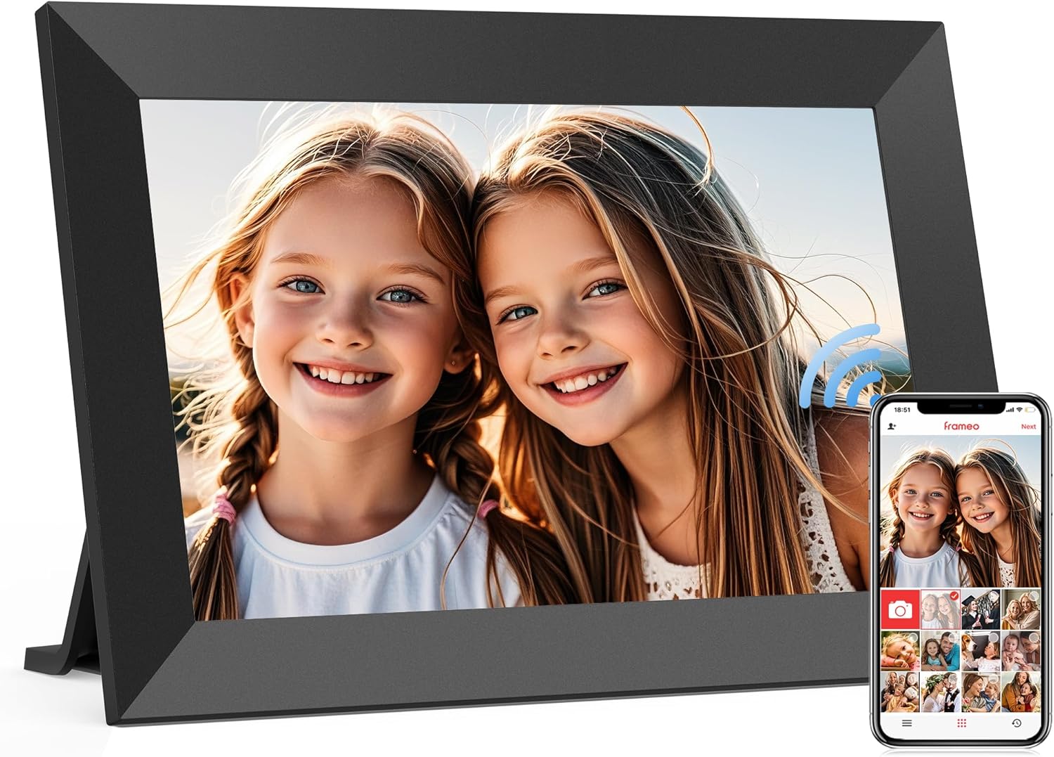 Frameo 10.1 Inch WiFi Digital Picture Frame, Smart Cloud Electronic Photo Frame...