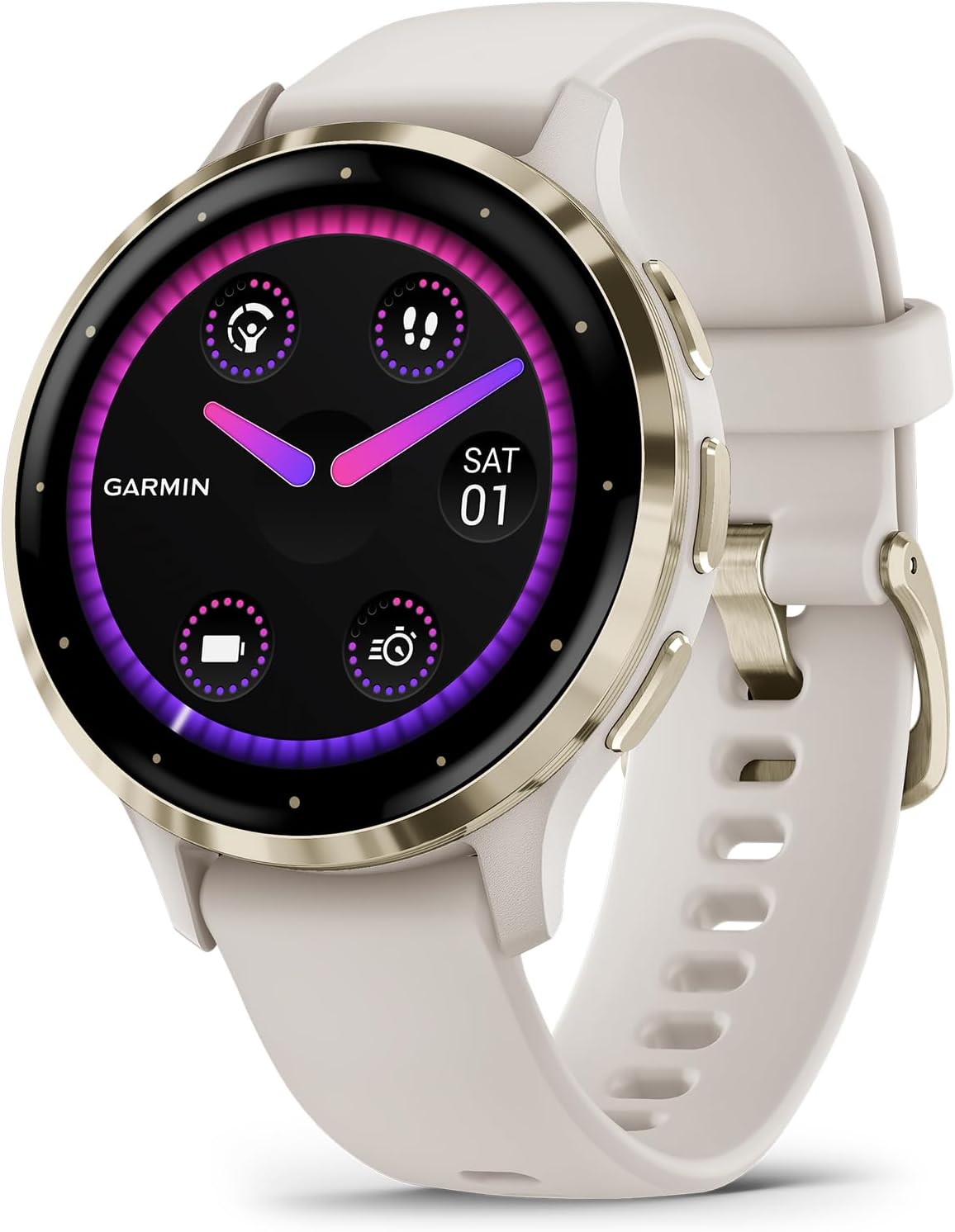 Garmin Venu 3S Soft Gold Stainless Steel Bezel 1.2-Inch AMOLED Touchscreen Displ...