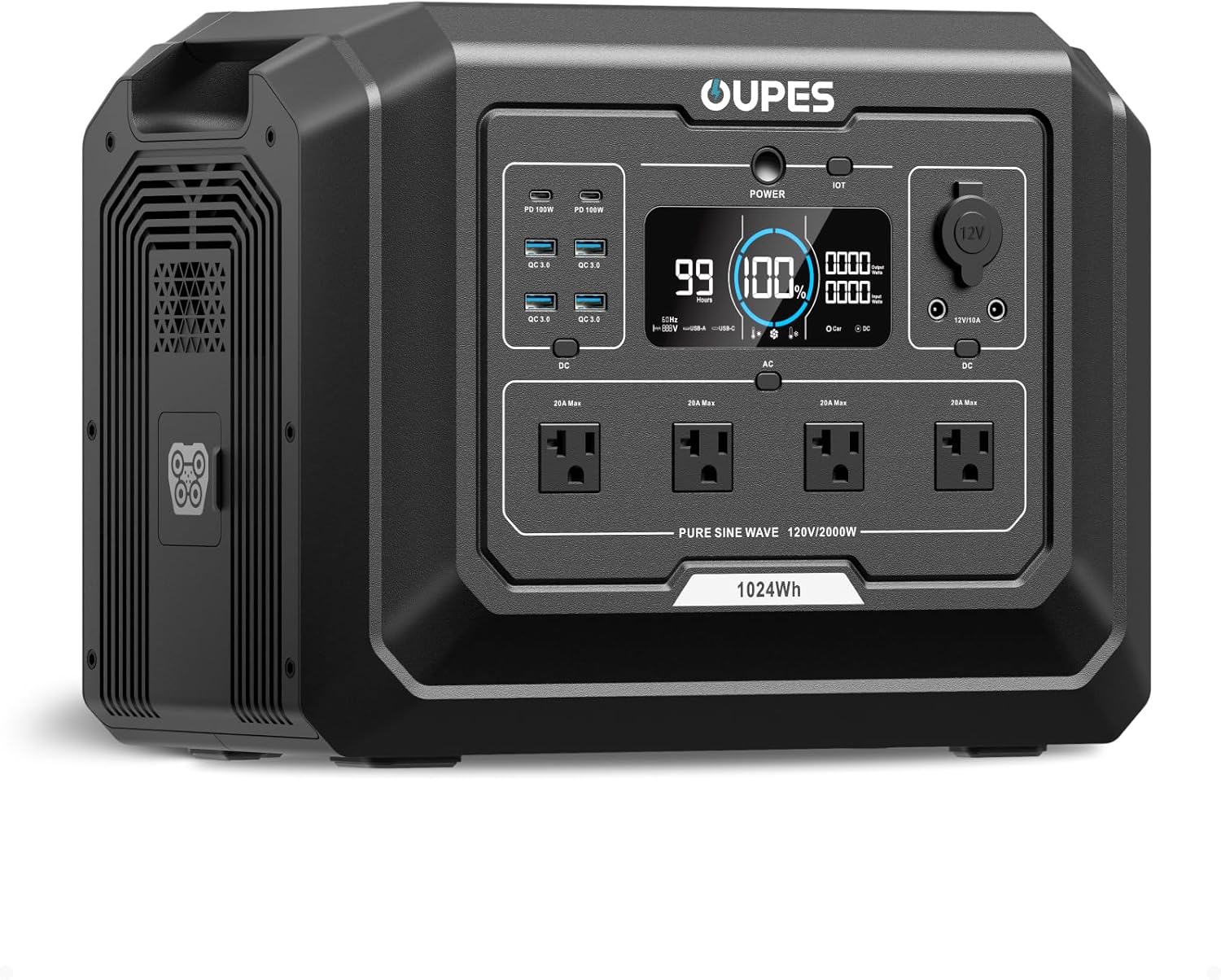 OUPES Mega 1 Portable Power Station 2000W (Surge 4500W), 1024Wh LiFePO4 Battery...