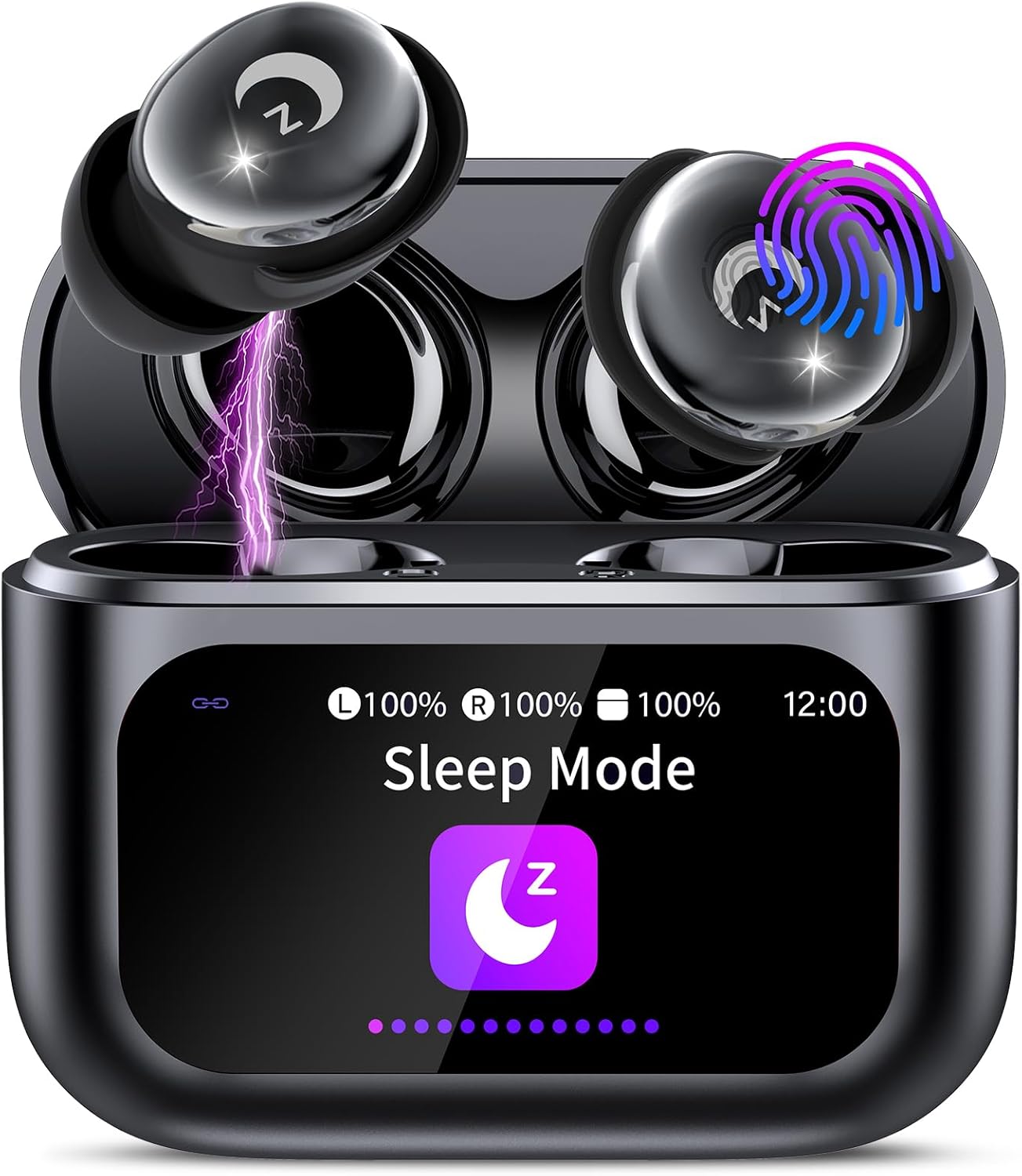 Wireless Earbuds with Smart Touch Screen, 2025 Mini Sleep Earbuds Bluetooth 5.4...