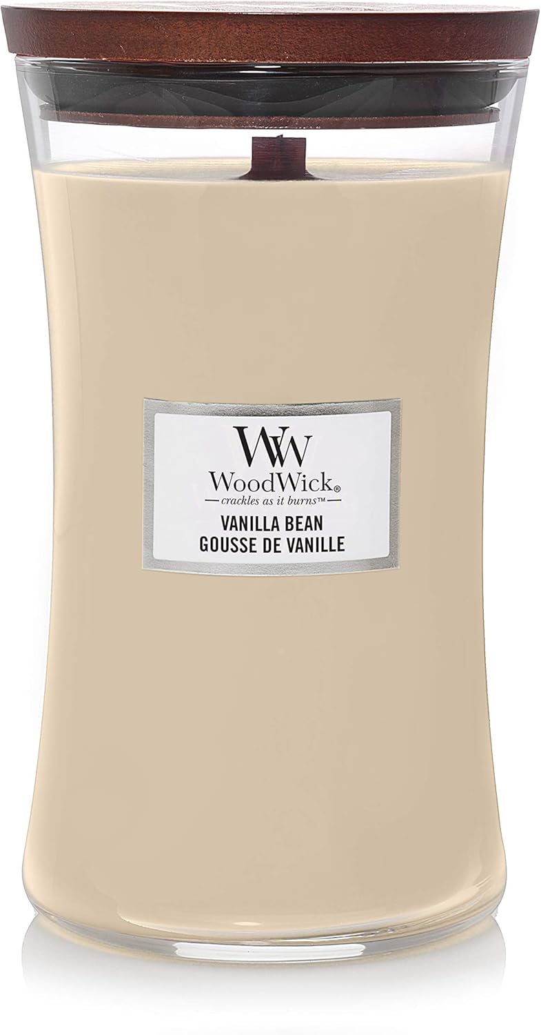 WoodWick Large Hourglass Scented Candle | Vanilla Bean | with Crackling Wick | L...