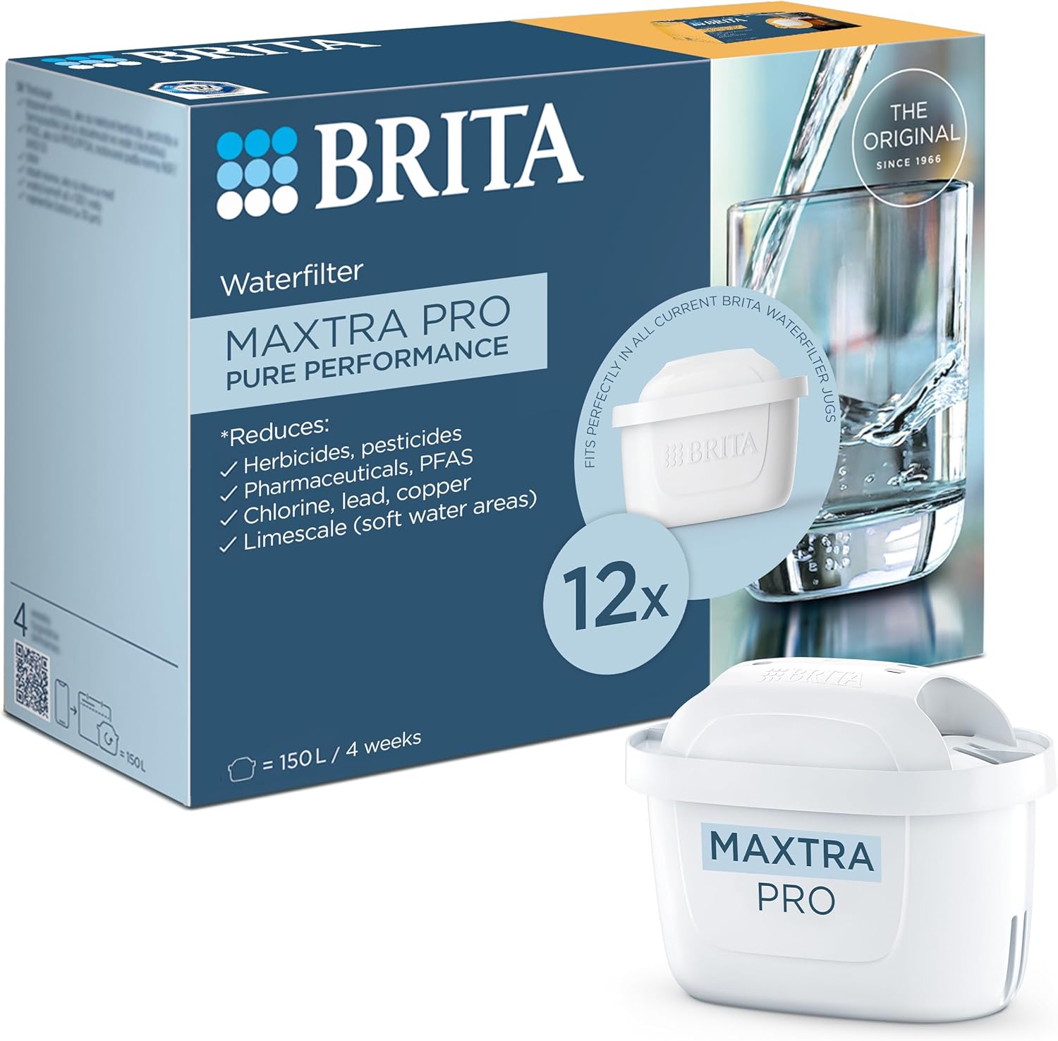 Optimal BRITA MAXTRA PRO Water Filter Cartridge, Premium Water Filtration 12-Pac...