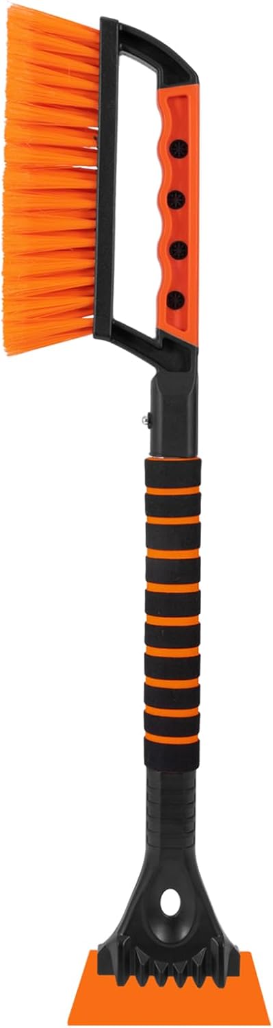 BEEWAY Ice Scraper with Snow Brush 2IN1 - Car Essentials for Winter, Wide 13cm T...