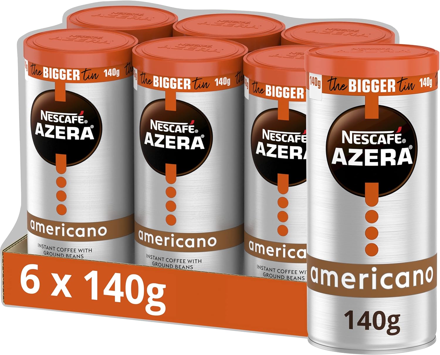 NESCAFÉ Azera Americano Instant Coffee 140g (Pack of 6), Package May Vary Single...