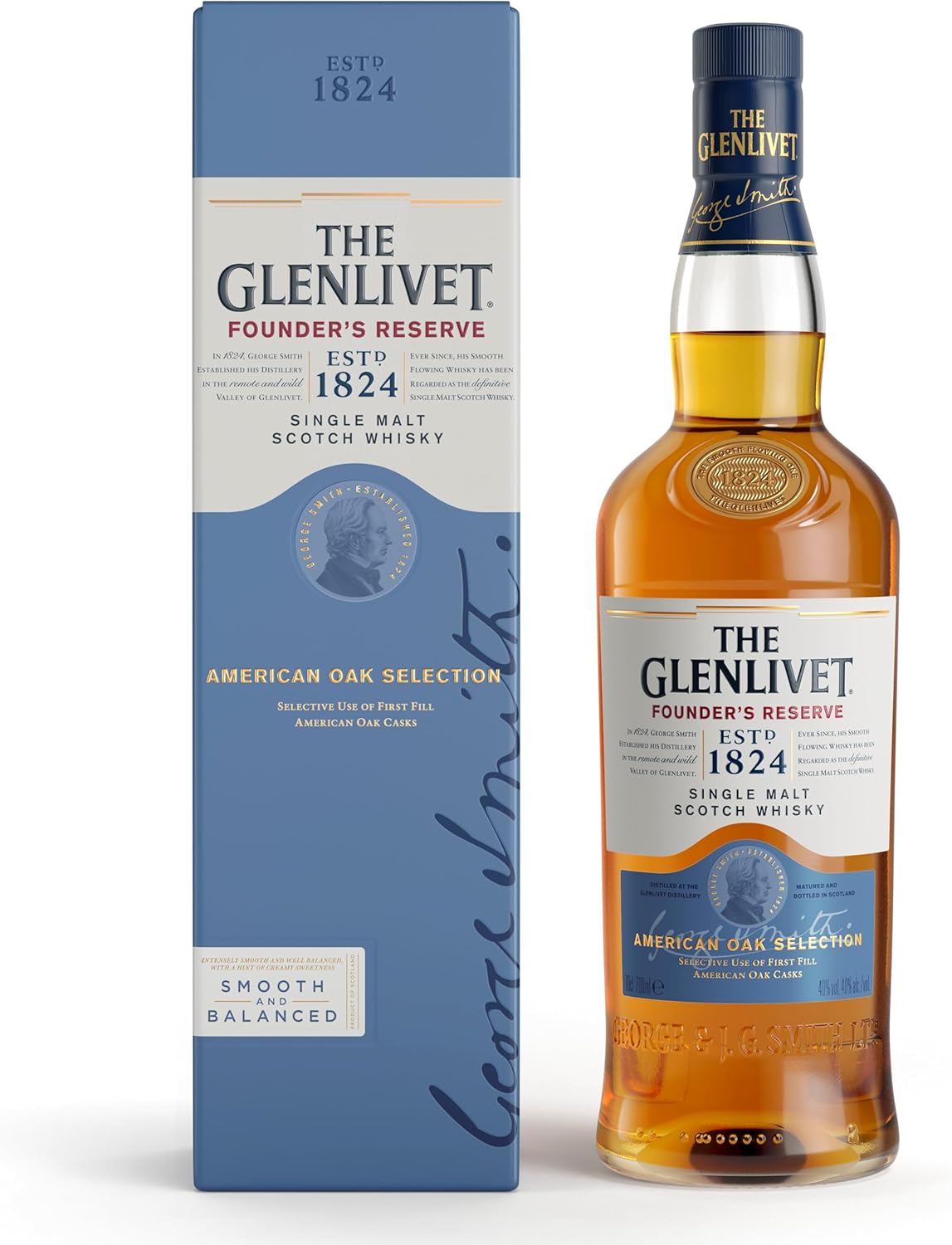 The Glenlivet Founder's Reserve Single Malt Scotch Whisky, 70cl, with Giftbox