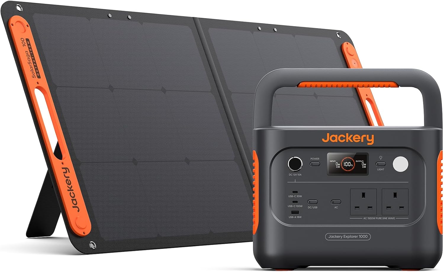 Jackery Explorer 1000 v2+ 100W Solar Panel Portable Power Station(2024 New),1070...