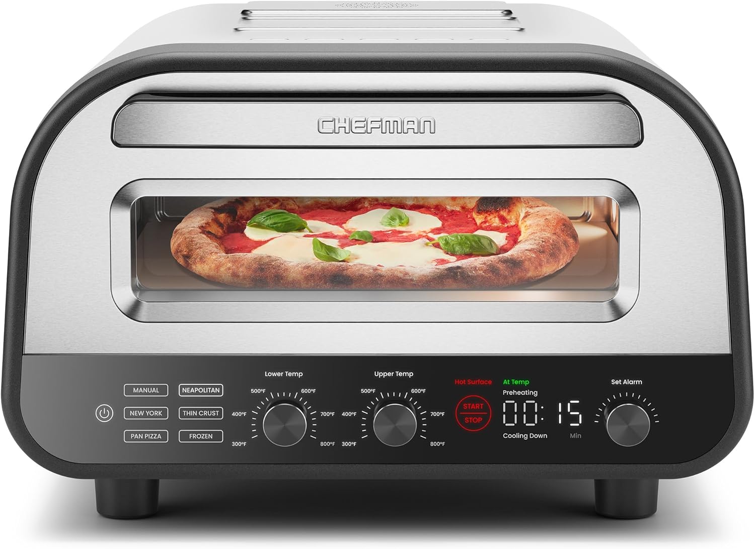 CHEFMAN Indoor Pizza Oven - Makes 12 Inch Pizzas in Minutes, Heats up to 800°F -...