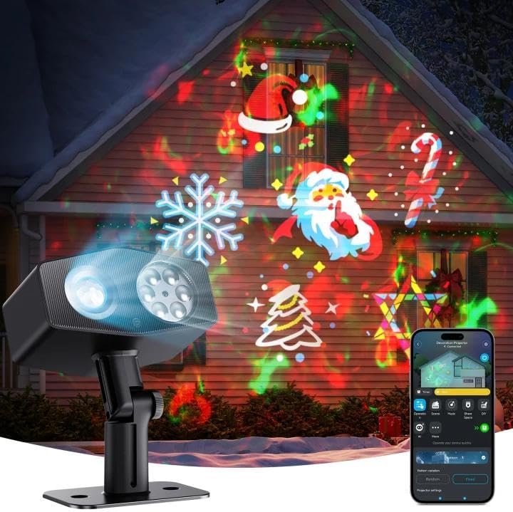 Govee Outdoor Decoration Projector Light, Upgraded LED Snowflake Projector, IP67...