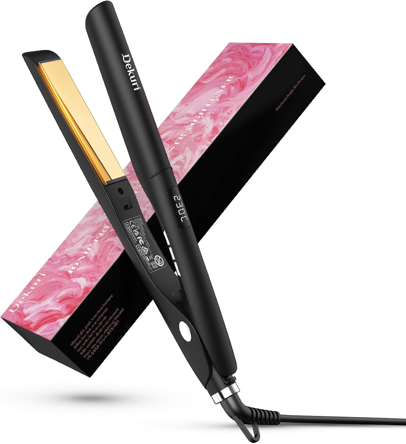 Dekuri 2 in 1 Hair Straightener and Curler, Smooth Titanium Plate,30s Fast Heat...