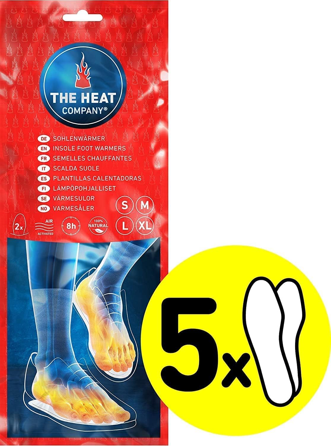 THE HEAT COMPANY Insole Foot Warmers - 5, 10 or 30 Pairs - EXTRA WARM - 8 Hours...