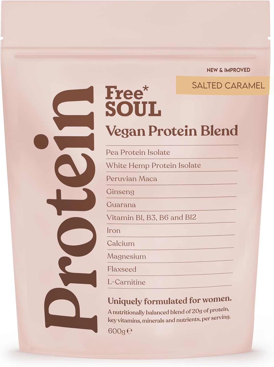 Free Soul Vegan Protein Powder | Formulated for Women | 600g | 20g Protein with...