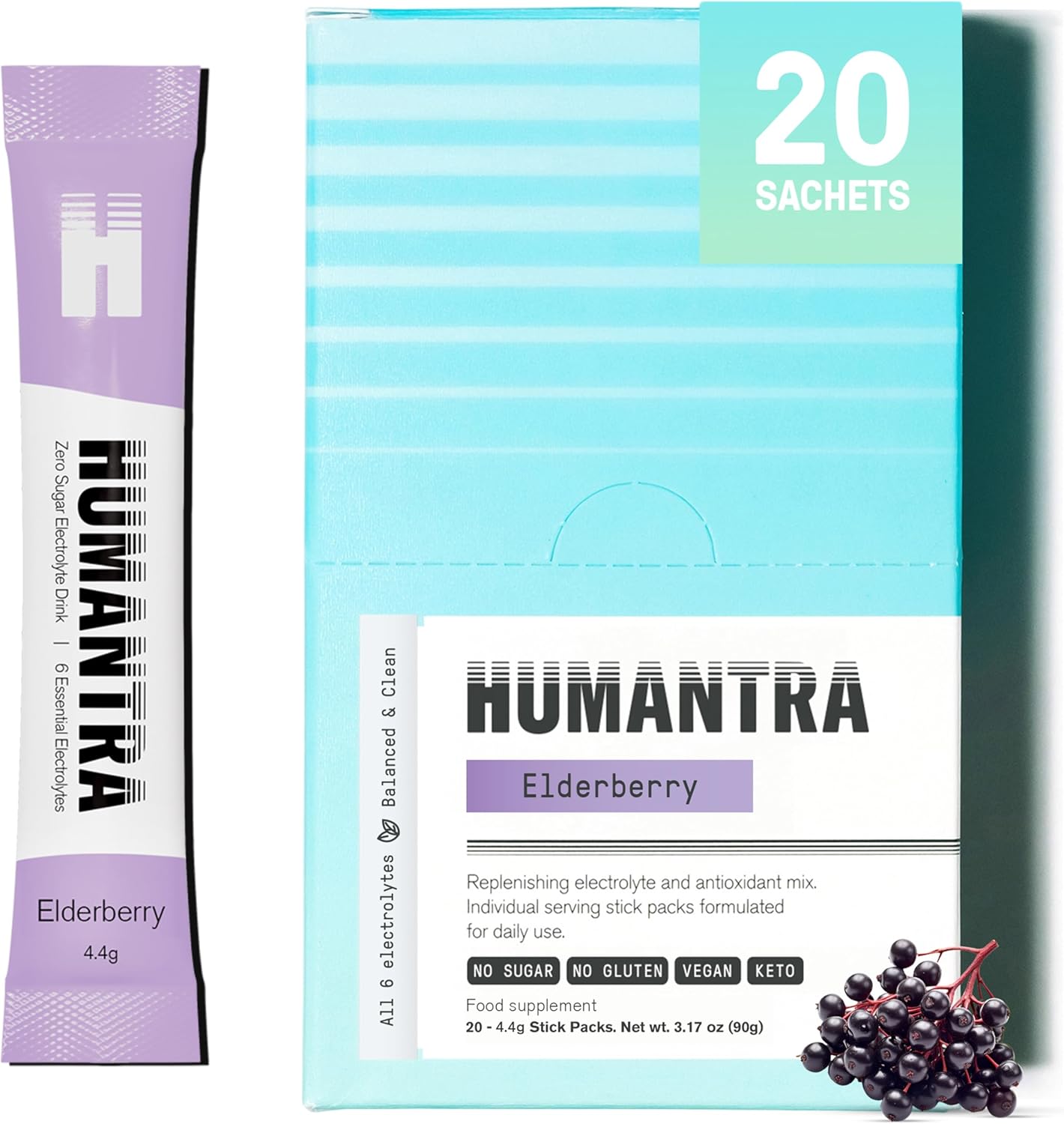 Humantra Electrolyte Packets | Zero Sugar | W/ 6 Electrolytes | Electrolytes Pow...