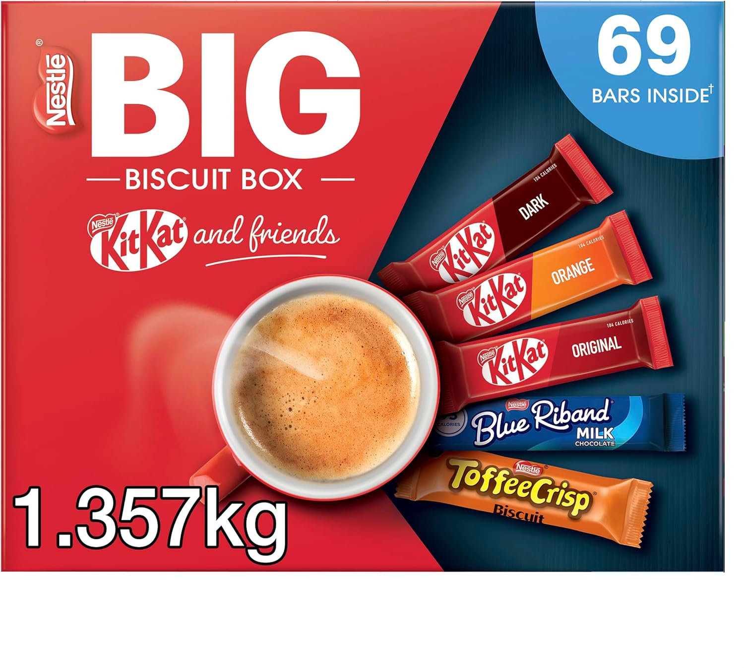 Nestlé Kitkat and Friends Big Biscuit Box | 69 x Chocolate Biscuit Bars - KitKat...