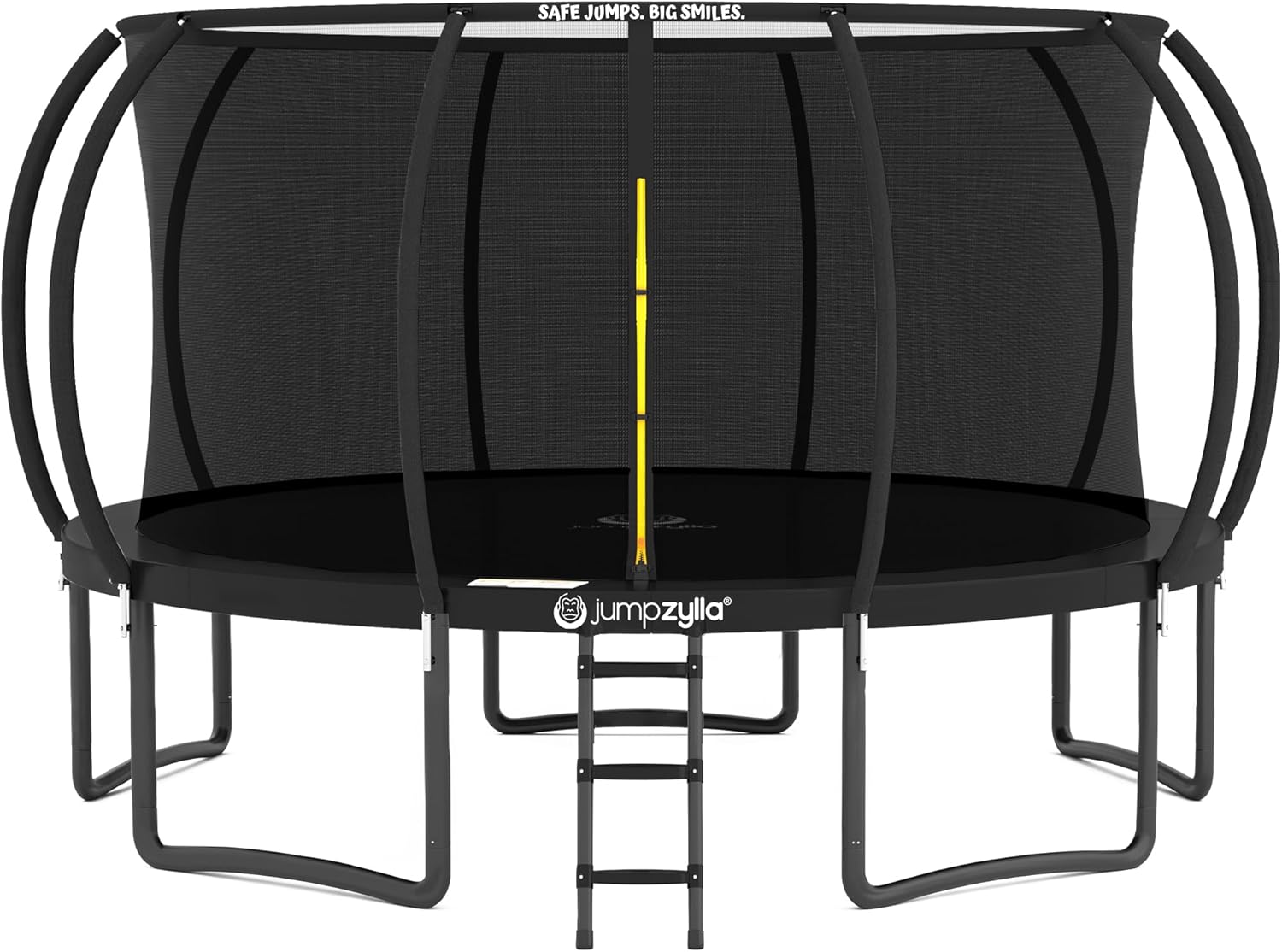 JUMPZYLLA Trampoline Outdoor 8FT 10FT 12FT 14FT 15FT 16FT with Enclosure and Lad...