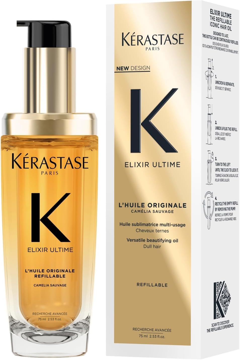 Kérastase Elixir Ultime Hair Oil, Nourishes Dull Hair, For All Hair Types, Stren...