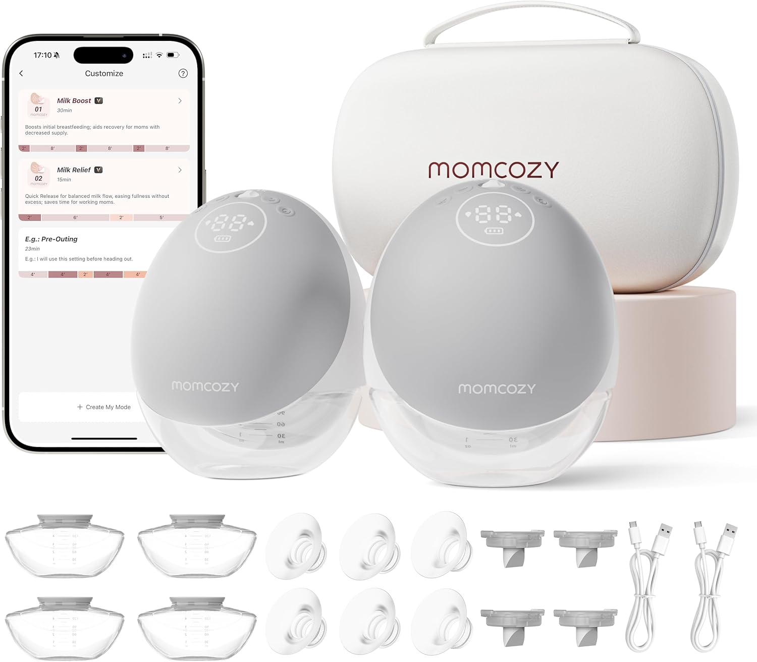 High-Quality Momcozy M9 Breast Pump, Hands Free Mobile Flow Breast Pump, Innovat...
