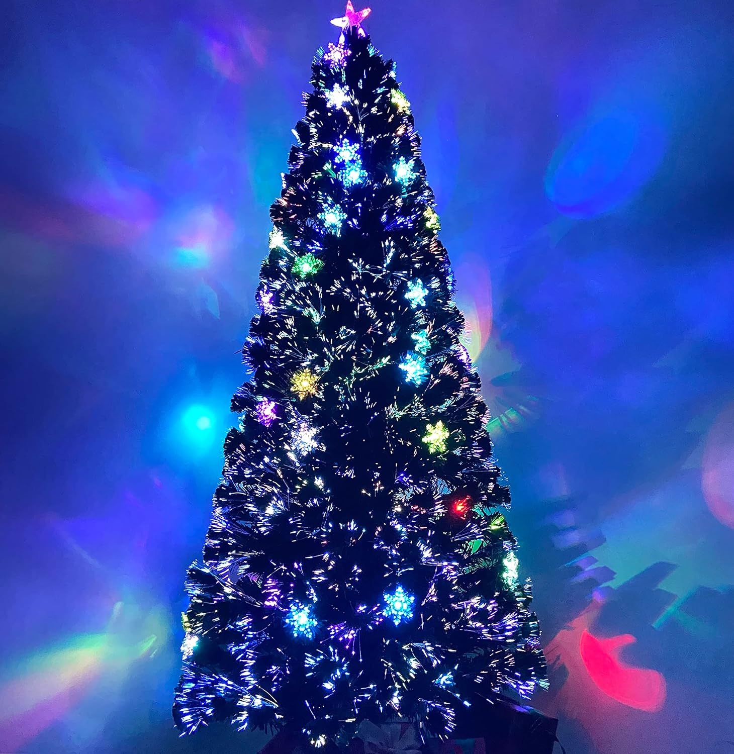 Special 7ft Fiber Optic Artificial Christmas Tree, Luminous Holiday Tree with Tr...