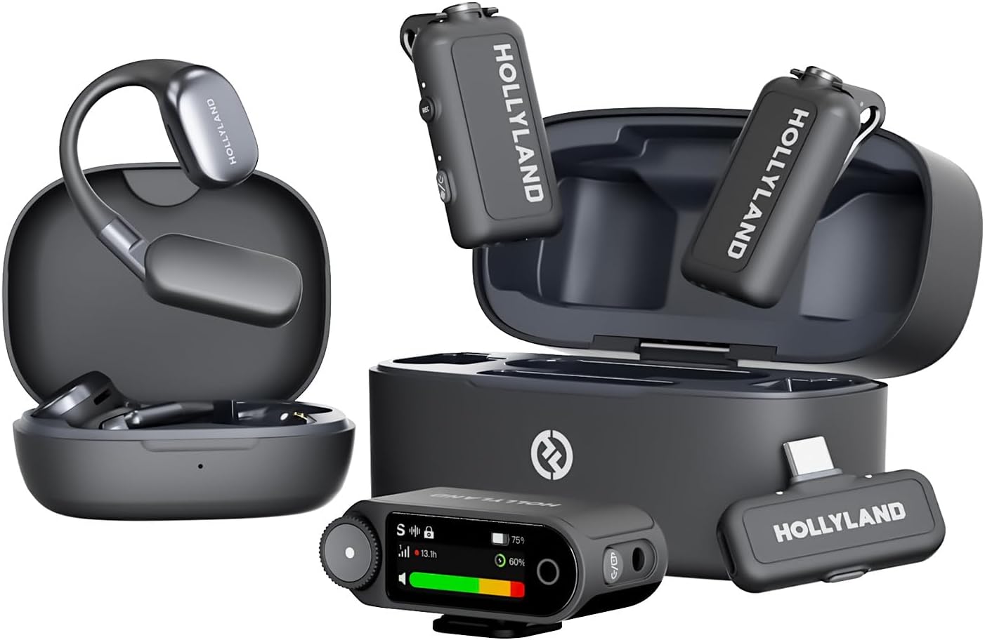 Hollyland LARK MAX 2 Ultimate Combo, Wireless Microphone, AI Noise Cancel, Wirel...