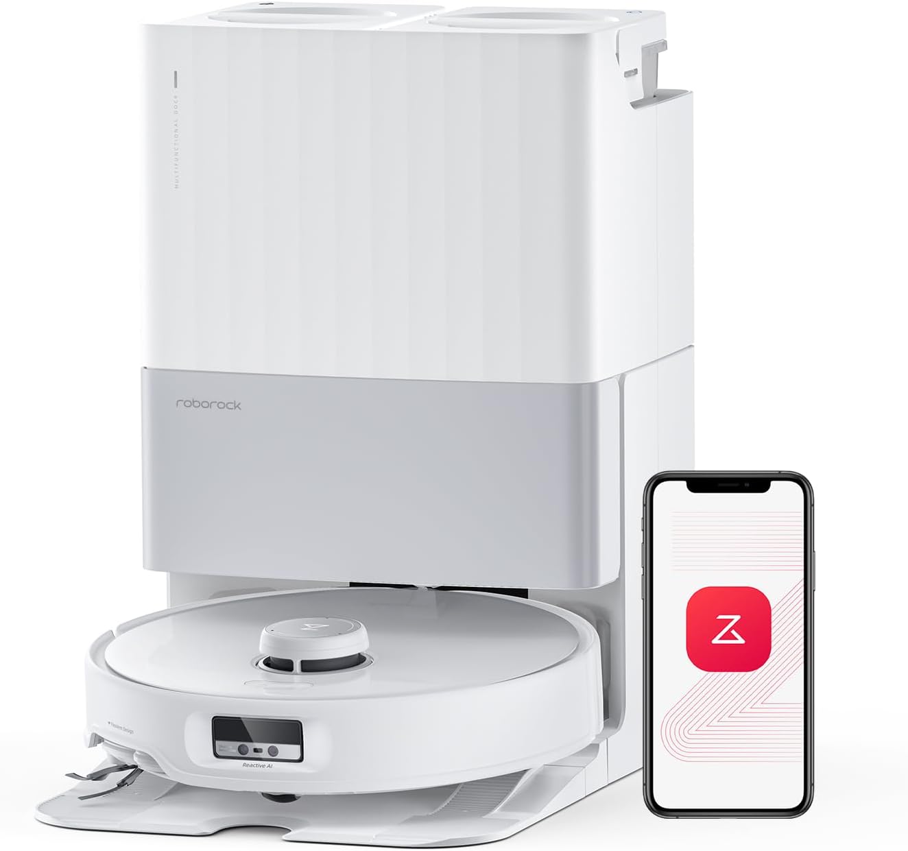 roborock Qrevo Edge Robot Vacuum and Mop, 18,500Pa Suction, Zero-Tangling, Adapt...