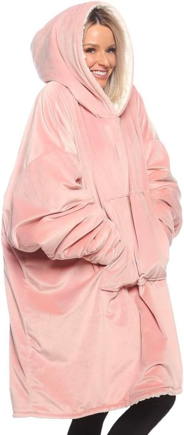 THE COMFY Original | Sherpa Lined Microfiber Fleece Wearable Blanket, Oversized...