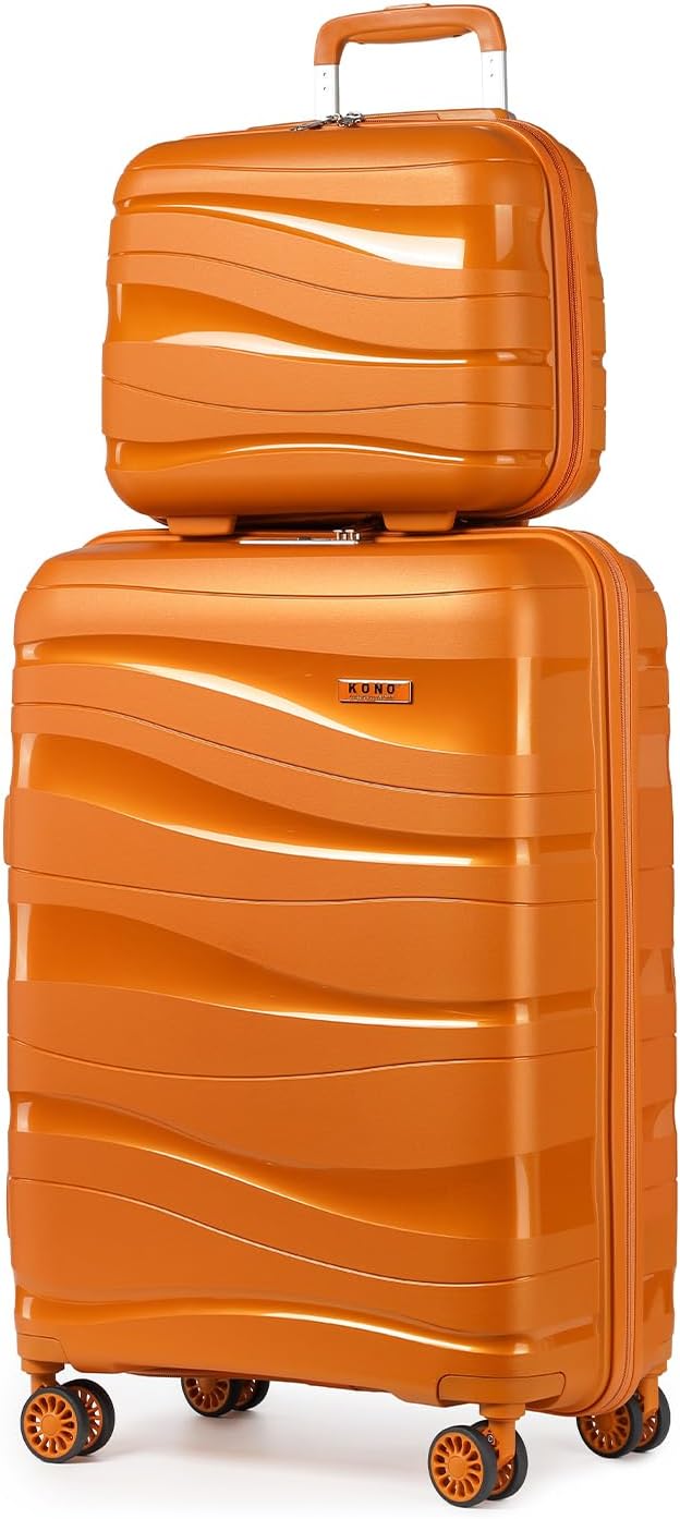 Kono Luggage Sets of 2 Piece Lightweight Polypropylene Hard Shell Suitcase with...