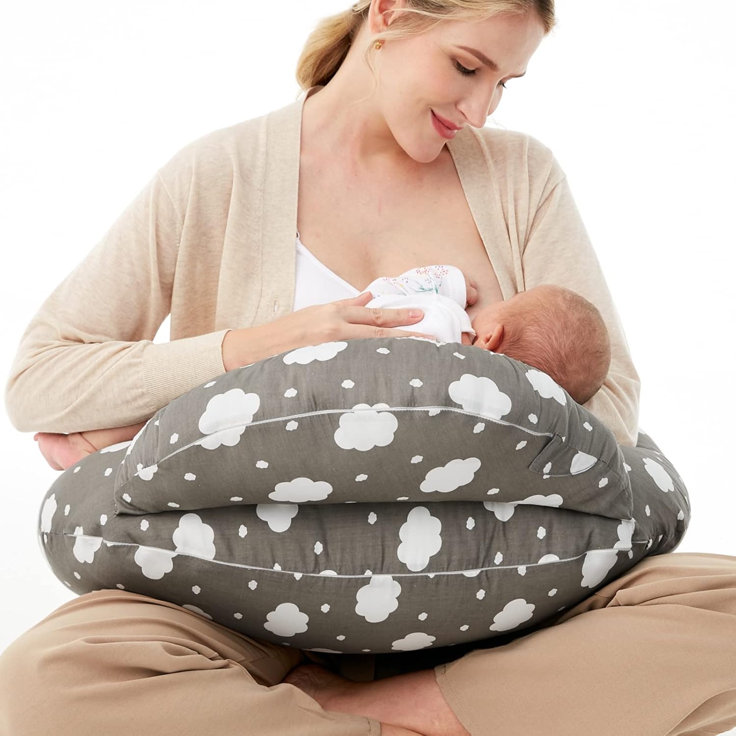 Ergonomic Momcozy Nursing Pillow, Special Breastfe...
