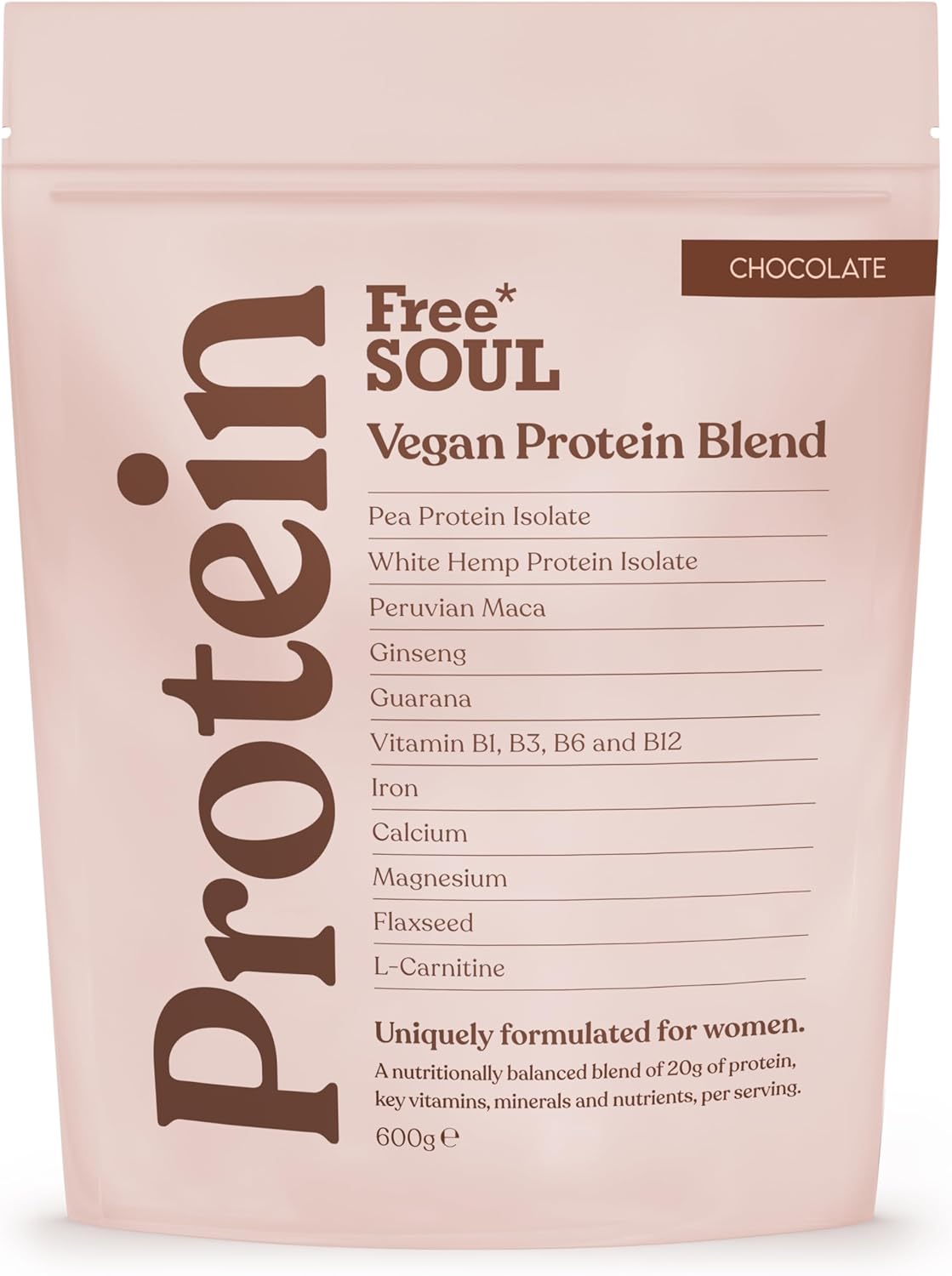 Free Soul Vegan Protein Powder | Formulated for Women | 600g | 20g Protein with...