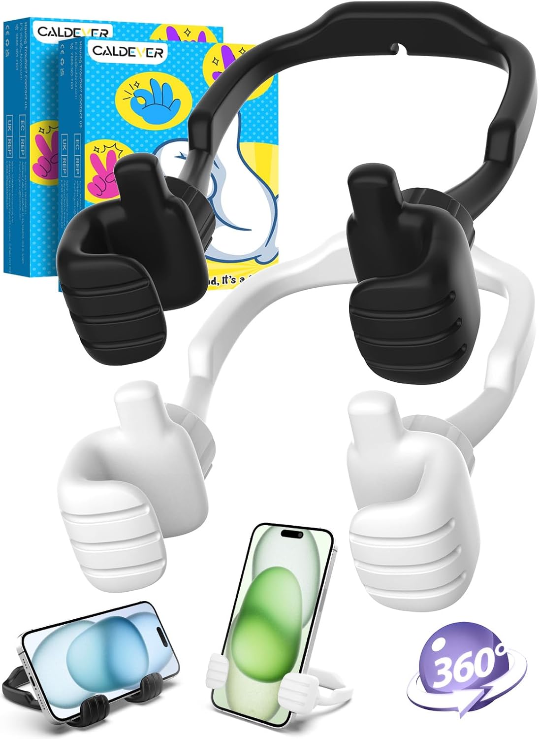 Stocking Fillers for Teenage Boys Girls Adults Cell Phone Stand 2 Pack Black&Whi...