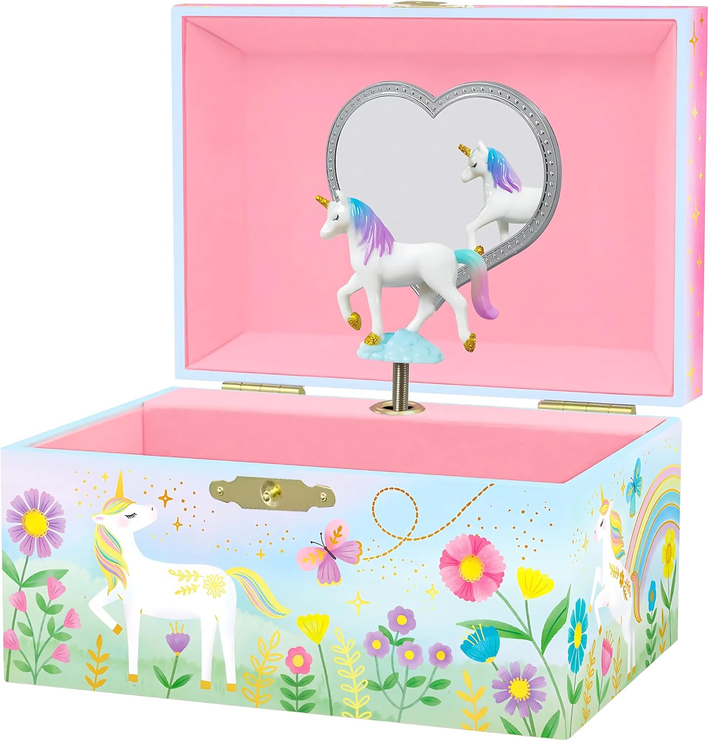Unique Musical Unicorn Jewellery Box, Special Gift for Young Girls, Beautiful Fl...