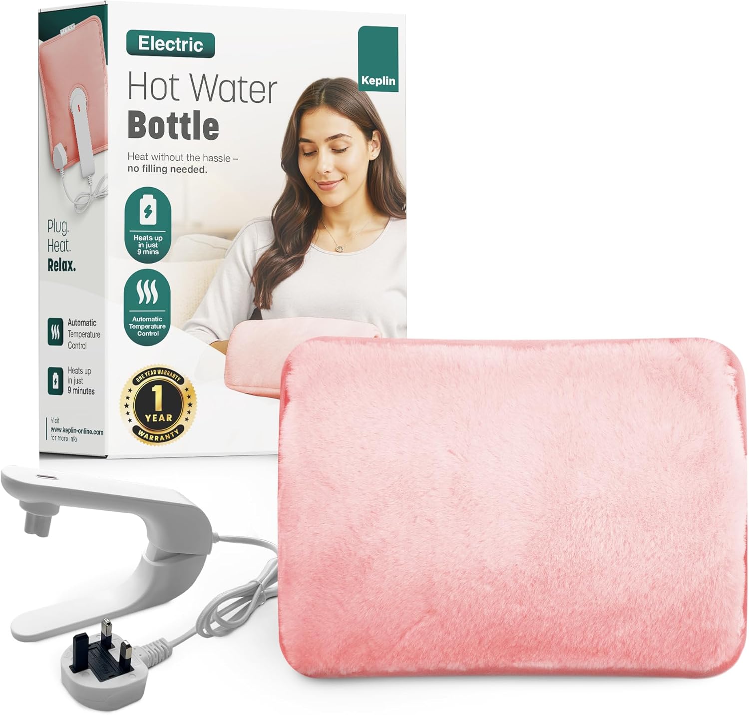 High-Quality KEPLIN Rechargeable Electric Hot Water Bottle, Innovative Comfort S...